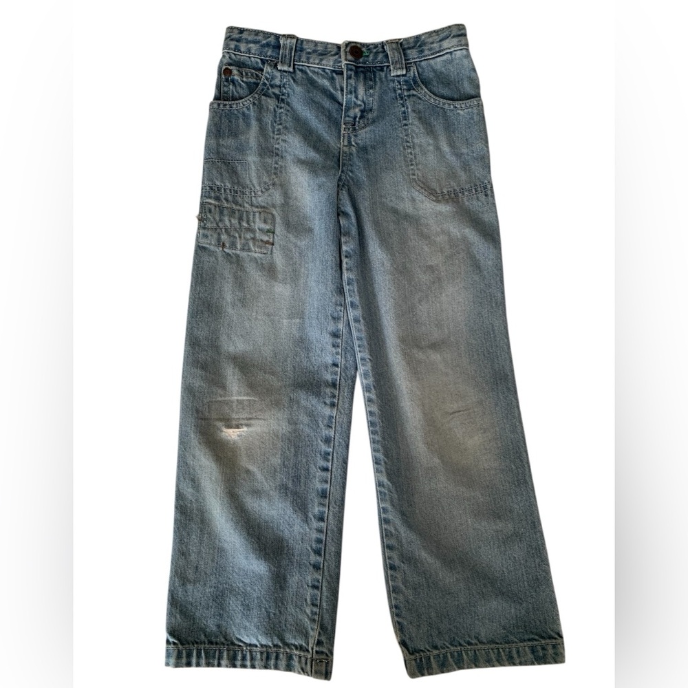 Genuine Kids Jeans Boys Size 5T Blue Straight Leg Light Wash Adjustable Waist